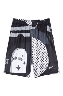 Nike Kids' Dri-FIT Training Shorts in Black/White