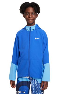 Nike Kids' Dri-FIT Woven Training Jacket in Royal/University Blue/White