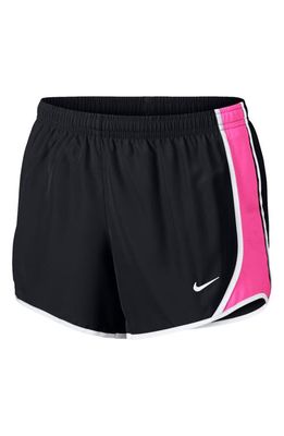 Nike Kids' Dry Tempo Running Shorts in Black/Laser Fuchsia/White
