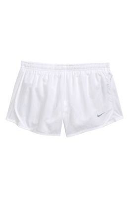 Nike Kids' Dry Tempo Running Shorts in White/wlfgry