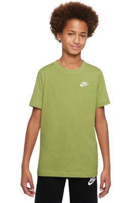 Nike Kids' Embroidered Swoosh T-Shirt in Pear/White