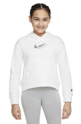 Nike Kids' Fleece Hoodie in White/Black