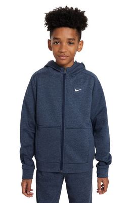 Nike Kids' Full Zip Hoodie in Midnight Navy/Blue/White