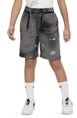 Nike Kids' Grid Club Fleece Shorts in Black/Photo Blue