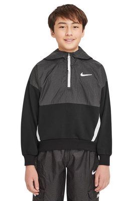Nike Kids' Half Zip Hoodie in Black/Black/White
