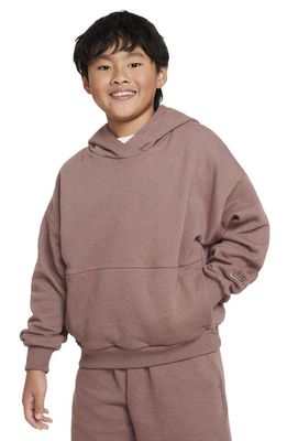 Nike Kids' Icon Fleece Pullover Hoodie in Smokey Mauve/Plum Eclipse