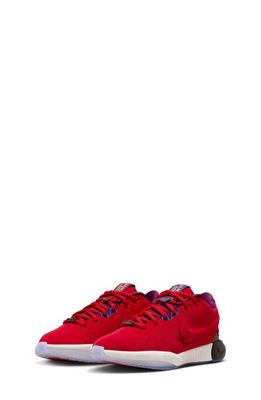 Nike Kids' LeBron XXI SE Sneaker in Red/Ivory/Bordeaux/Blue