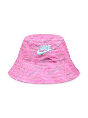 Nike Kids logo-embroidered bucket hat - Pink
