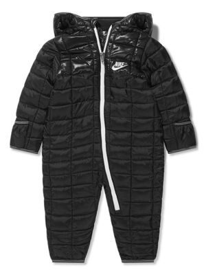 Nike Kids logo-embroidered quilted snowsuit - Black