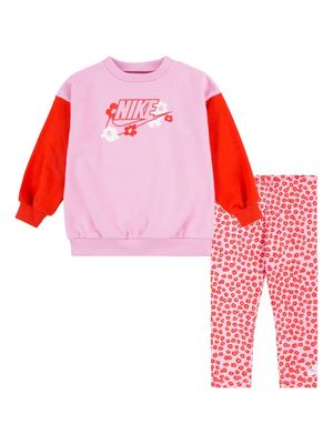 Nike Kids logo-print colour-block tracksuit set - Pink