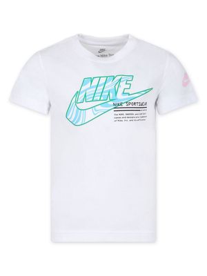 Nike Kids logo-print cotton-blend T-shirt - White