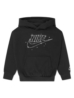 Nike Kids logo-print jersey hoodie - Black