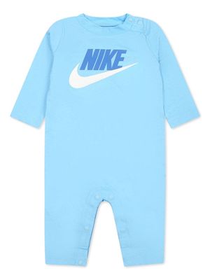 Nike Kids logo-print jersey romper - Blue