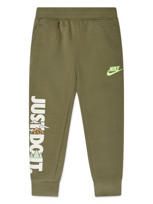 Nike Kids logo-print jersey track pants - Green