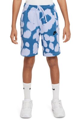 Nike Kids' Print French Terry Shorts in Light Marine/Black