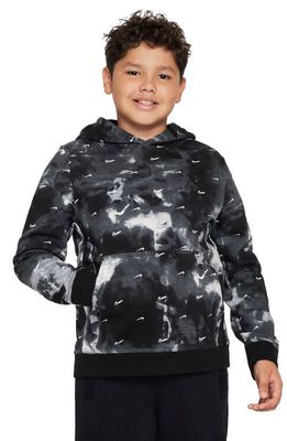 Nike Kids' Splash Dye Swoosh Graphic Hoodie in Black