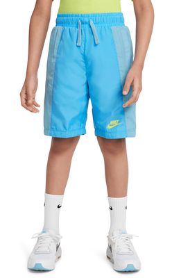 Nike Kids' Sportswear Amplify Shorts in University Blue/Blue/Green