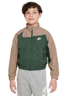 Nike Kids' Sportswear Amplify Woven Jacket in Fir/Hemp/White