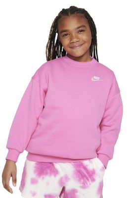Nike Kids' Sportswear Club Fleece Sweatshirt in Playful Pink/White