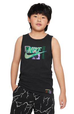 Nike Kids' Sportswear Cotton Graphic Tank in Black