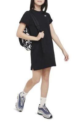 Nike Kids' Sportswear Cotton Jersey T-Shirt Dress in Black/White