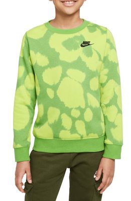 Nike Kids' Sportswear Crewneck Sweatshirt in Chlorophyll/Black