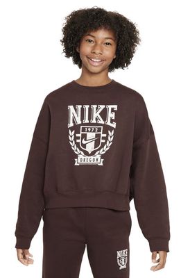 Nike Kids' Sportswear Fleece Crewneck Sweatshirt in Earth