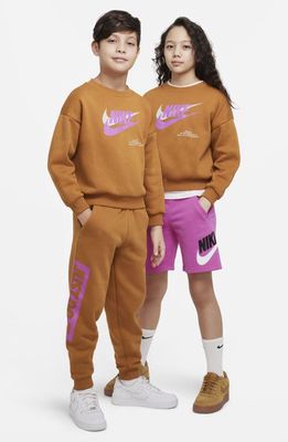 Nike Kids' Sportswear Fleece Graphic Sweatshirt in Desert Ochre