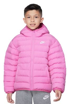 Nike Kids' Sportswear Insulated Puffer Jacket in Playful Pink/White