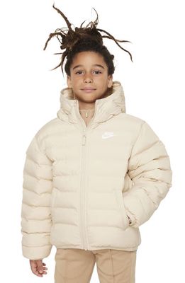 Nike Kids' Sportswear Insulated Puffer Jacket in Sanddrift/White