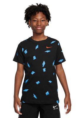 Nike Kids' Sportswear Logo Cotton Tee in Black
