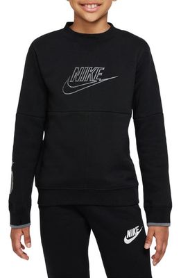 Nike Kids' Sportswear Logo Sweatshirt in Black/Black/Smoke Grey
