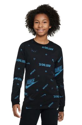 Nike Kids' Sportswear Long Sleeve T-Shirt in Black