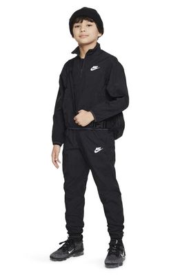 Nike Kids' Sportswear Nylon Track Suit in Black/Black/White