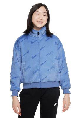 Nike Kids' Sportswear Swoosh Faux Fur Jacket in Polar