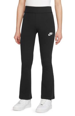 Nike Kids' Sportswear Swoosh Flare Leggings in Black/White