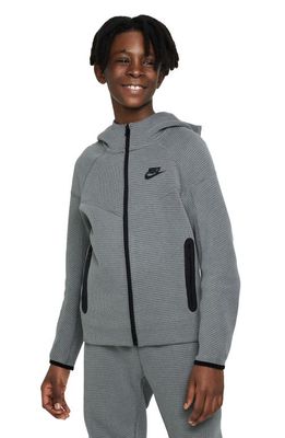 Nike Kids' Sportswear Tech Fleece Full Zip Hoodie in Smoke Grey/Black/Black