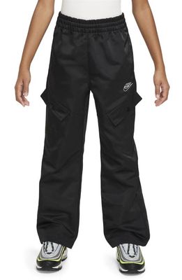 Nike Kids' Sportswear Water Repellent Cargo Pants in Black/White