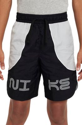 Nike Kids' Sportswear Woven Shorts in Black/Grey/White
