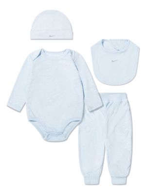 Nike Kids Swoosh-logo cotton babygrow set - Blue