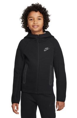 Nike Kids' Tech Fleece Full Zip Hoodie in Black/Black/Black