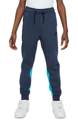 Nike Kids' Tech Fleece Joggers in Midnight Navy/Aquarius/Black