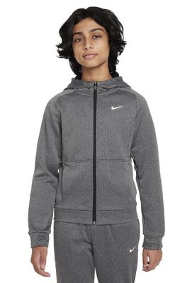 Nike Kids' Therma-FIT Full Zip Hoodie in Black/White