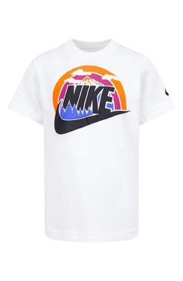 Nike Kids' Wilderness Futura Logo Graphic T-Shirt in White
