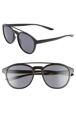 Nike Kismet 54mm Round Sunglasses in Black/Dark Grey