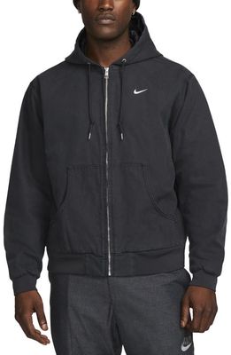 Nike Life Padded Hooded Jacket in Off Noir/White