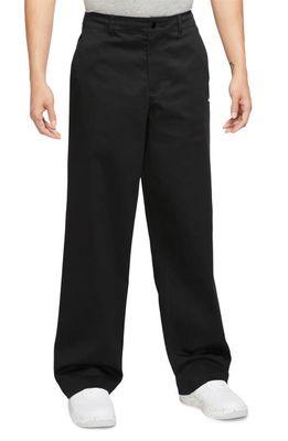 Nike Life Stretch Cotton Chino Pants in Black/White
