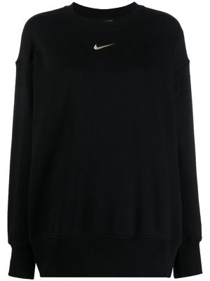 Nike logo-embroidered crew-neck sweatshirt - Black