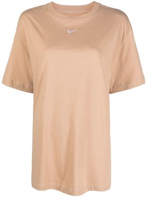 Nike logo-embroidered T-shirt - Neutrals