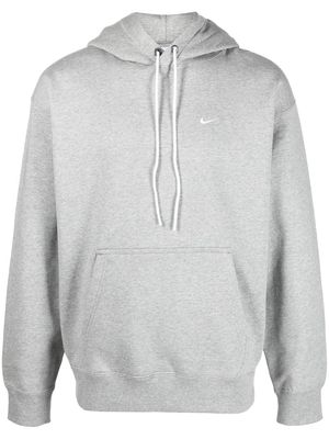 Nike logo-embroidery cotton hoodie - Grey